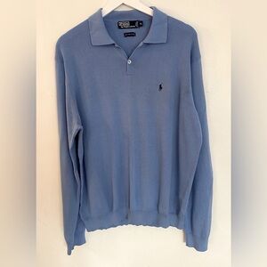 Polo Ralph Lauren 100% Pima Cotton Sweater Pullover Mens Size XL Blue
